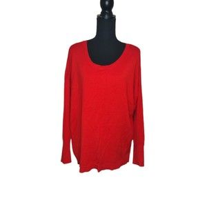 Lane Bryant Fine Peasant Seam Scoop Neck  Sweater 18/20 Cherry